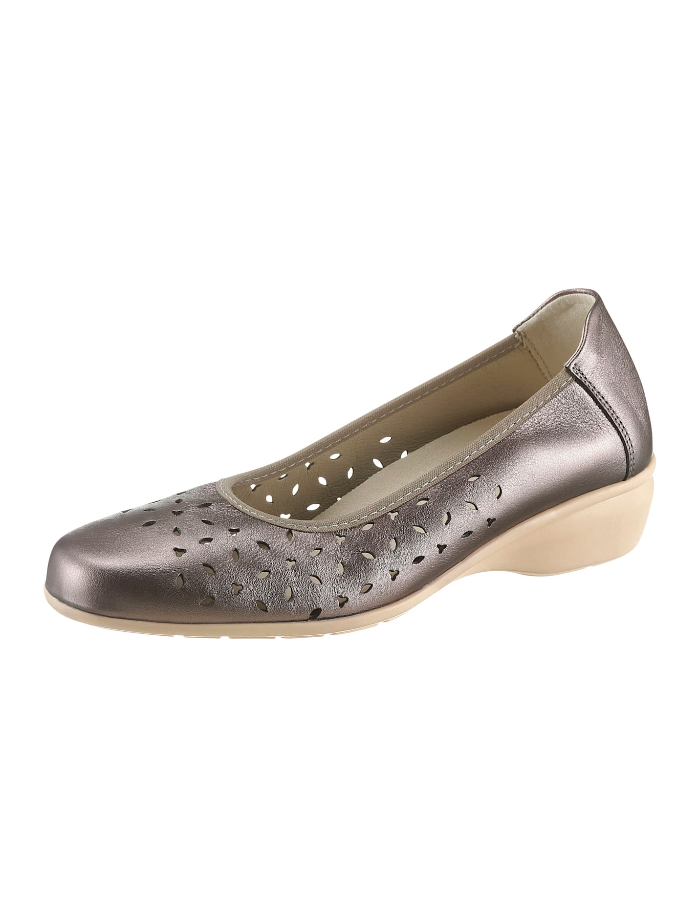 Ballerina CLASSIC, Damen, Gr. 38, braun (bronzefarben), Glattleder, Schuhe Ballerina