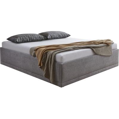 Polsterbett "Texel", grau, B:206cm H:42cm L:206cm, Bezug Bett: Veloursstoff 100% Polyester oder Microfaser (100% Polyester), Bonnell-Federkernmatratze: 51% Polypropylen, 39% Polyester und 10% Baumwolle, Kaltschaummatratze: 100% Polyester, Bezug... Image