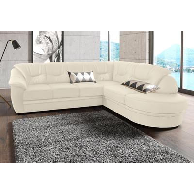 Ecksofa SIT & MORE "Savoni L-Form", weiß (altweiß), B:267cm H:90cm T:206cm, NaturLEDER (echtes Rindsleder) in Sitz und Rücken. Korpus in passendem Kunstleder SOFTLUX bezogen, Luxus-Microfaser (100% Polyester), Struktur ( 100% Polyester),... Image