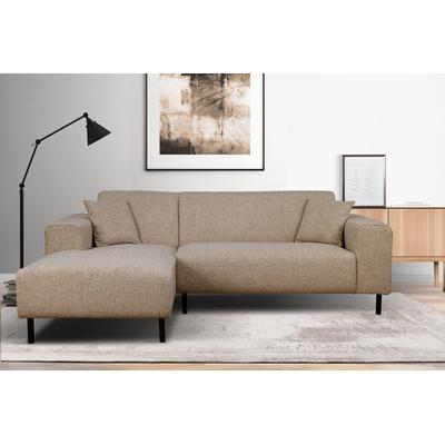 Ecksofa HOME AFFAIRE "ARROS L-Form mit Wellenunterfederung, Maße B/T/H: 235/163/81 cm", grau (taupe), B:235cm H:81cm T:163cm, 100% Polyester, Sofas, incl. Zierkissen, mit Recamiere rechts/links bestellbar, auch in Cord Image