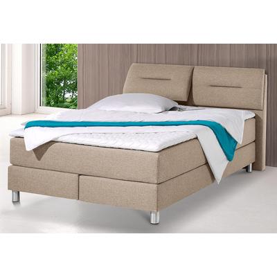 Boxspringbett MAINTAL, beige, Strukturstoff, Liegefläche B/L: 140cm x 200cm, H3, 7-Zonen-Kaltschaummatratze, Bezug bei beige, anthrazit und hellgrau: pflegeleichter Strukturstoff (100% Polyester), Bezug bei weiß und schwarz: Kunstleder (100%... Image