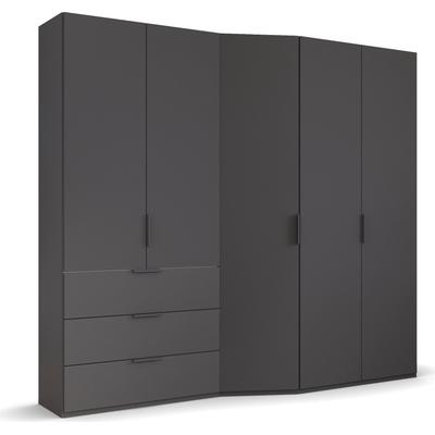 Drehtürenschrank RAUCH "Kleiderschrank Schrank Garderobe Wäscheschrank WAVE", grau (graphit), B:247cm H:222cm T:60cm, Holzwerkstoff, Schränke, in 2 unterschiedlichen Tiefen, mit Soft-Close Funktion MADE IN GERMANY Image