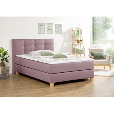 Boxspringbett HOME AFFAIRE "Moulay", lila (flieder), B:134cm L:211cm, Komplettbetten, Boxspringbett, inkl. Topper, in 3 Härtegraden, TFK auch in Härtegrad 4 Image