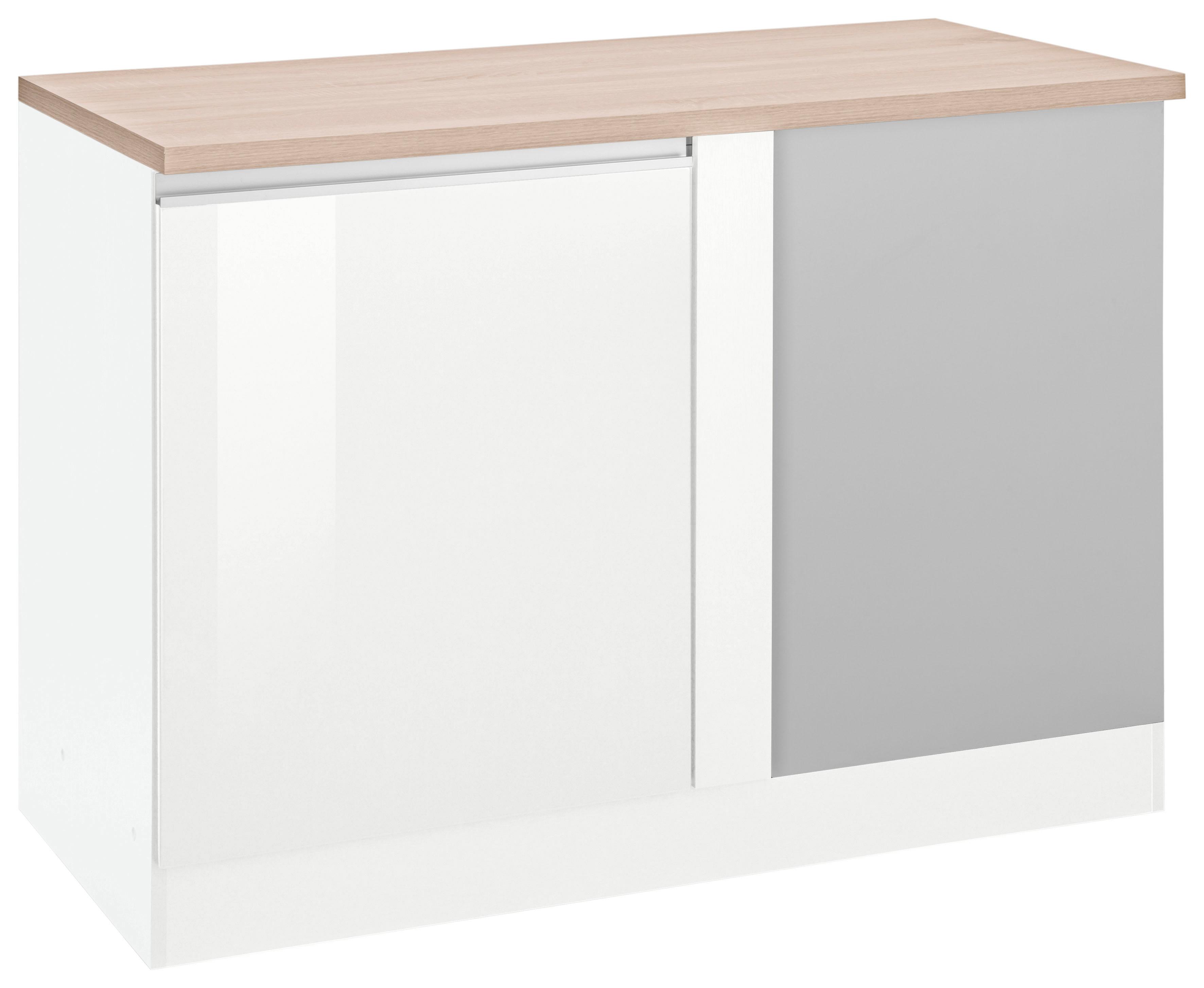 Eckunterschrank KOCHSTATION "KS-Ohio", weiß (weiß hochglanz, weiß), B:120 H:85 T:60, Schränke Image