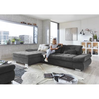 Ecksofa DIE PLANBAR "MP-IN17004 L-Form", grau (anthrazit), B:331cm H:84cm T:124cm, 100% Polyester, Sofas, wahlweise mit Funktion, Federkern Image