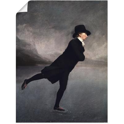 Wandbild ARTLAND "Pfarrer Robert Walker beim Eislaufen", grau (farbe bild(er): grau), B:30cm H:40cm T:0,1cm, Papier, Bilder, als Leinwandbild, Poster in verschied. Größen Image