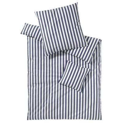 Bettwäsche ELEGANTE "Lido", blau (marine), B/L: 155cm x 220cm, , Perkal, B/L: 80cm x 80cm, Perkal, Obermaterial: 100% Baumwolle, Bettwäsche, angenehmes Hautgefühl Image