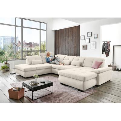 Ecksofa DIE PLANBAR "MP-IN16012 L-Form, mit Kaltschaum-Polsterung", beige (natur), B:371cm H:85cm T:260cm, 85% Polyester, 15% Nylon, Sofas, inkl. Sitztiefenverstellung wahlweise mit weiteren Funktionen Image