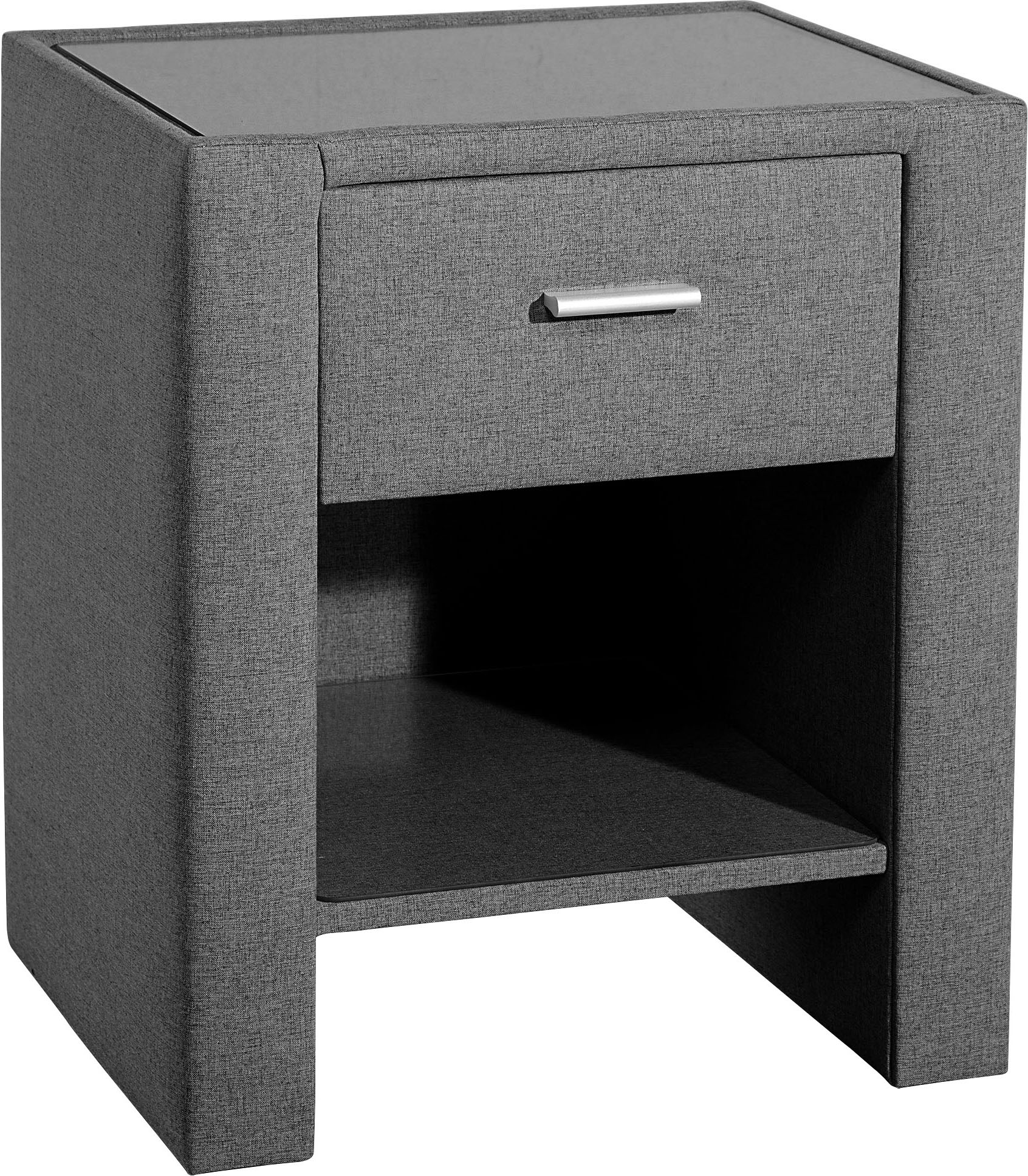 Nachttisch HOME AFFAIRE, grau, B:50cm H:61cm T:41cm, Tische, Nachtkonsole mit 1 Schubkasten und 1 Ablagefach Image
