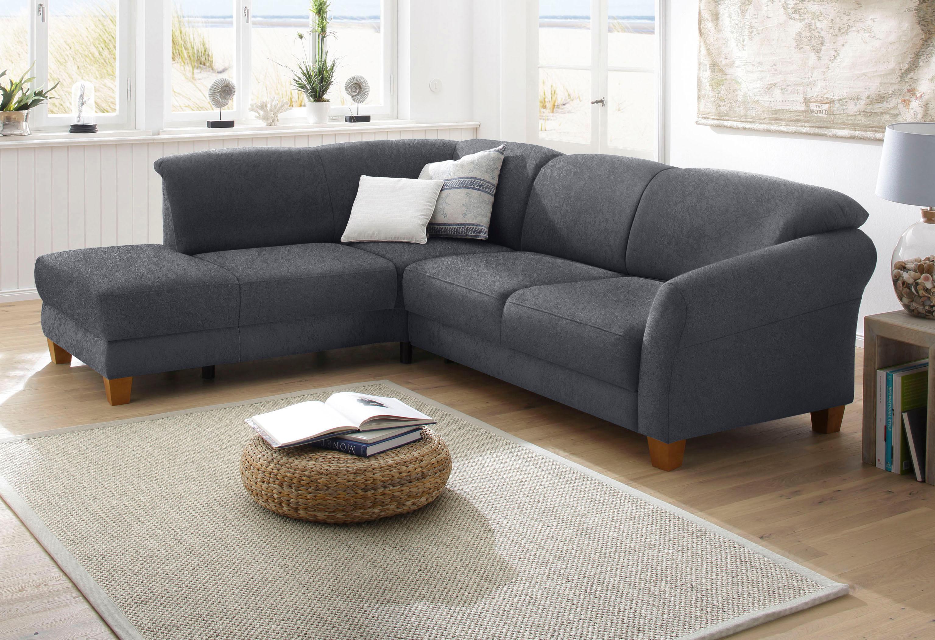 Ecksofa HOME AFFAIRE "Gotland L-Form", grau (dunkelgrau), B:257cm H:84cm T:212cm, Struktur (100% Polypropylen);Luxus-Microfaser ALTARA NUBUCK (100% Polyester);90% Polyester/10% Polyamid Luxus-Microfaser (100% Polyester), Sofas, Ecksofa, wahlweise...