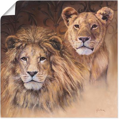 Wandbild ARTLAND "Löwen", braun (farbe bild(er): braun), B:50cm H:50cm, Bilder, als Alubild, Outdoorbild, Leinwandbild, Poster, Wandaufkleber Image