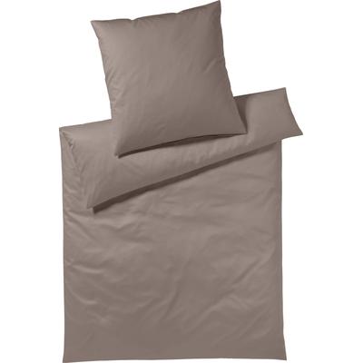 Bettwäsche YES FOR BED "Pure & Simple Uni in Gr. 135x200, 155x220 oder 200x200 cm", braun (tabak), B/L: 155cm x 220cm, , Mako-Satin, B/L: 80cm x 80cm, Mako-Satin, Obermaterial: 100% Baumwolle, Bettwäsche, Bettwäsche aus Baumwolle, zeitlose...