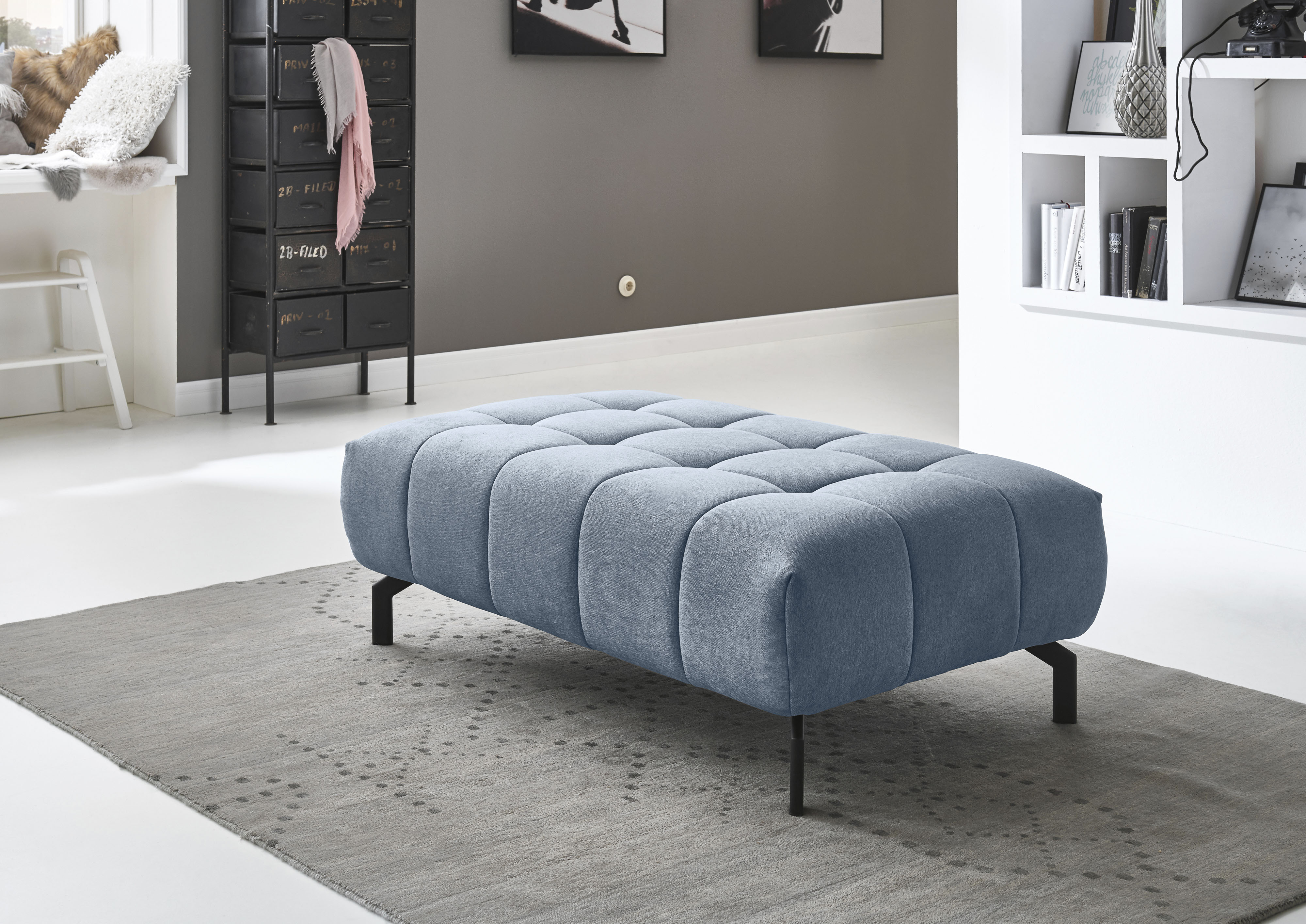 Sitzhocker DIE PLANBAR "MP-IN18022", blau (aqua), B:126cm H:42cm T:76cm, 100% Polyester, Hocker, Sitzhocker