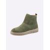 Stiefelette CASUAL LOOKS, Damen, Gr. 39, grün (oliv), Veloursleder, Glattleder, modisch, Schuhe