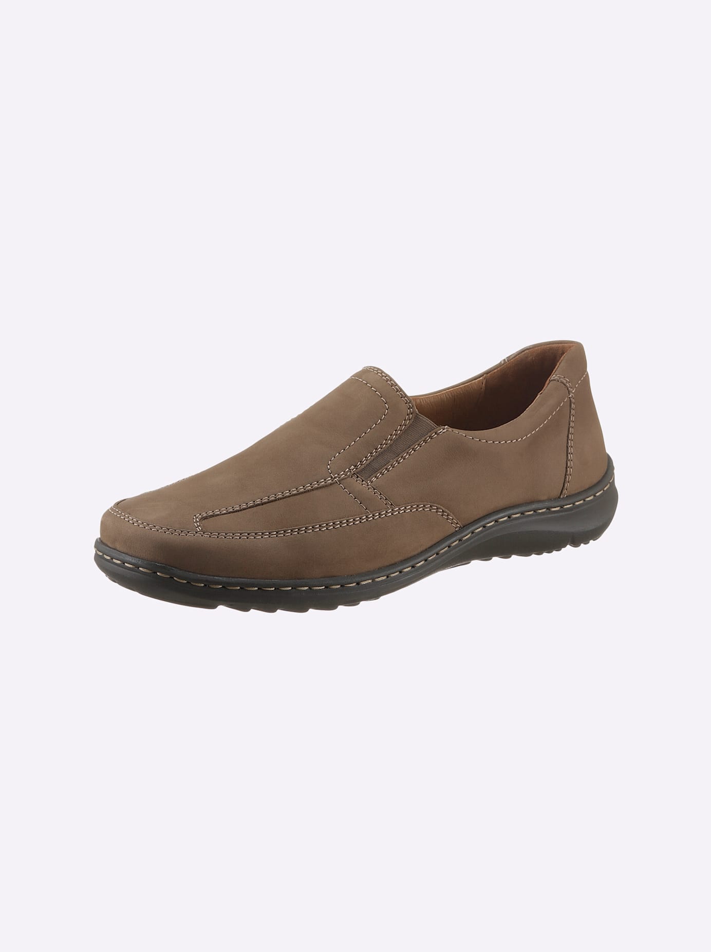 Slipper WALDLÄUFER, Herren, Gr. 7, braun (schlamm), Nubukleder, Schuhe