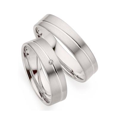 Trauring PHÖNIX "Schmuck Geschenk Silber 925 Trauring Ehering LIEBE versch. Varianten" Gr. 63, silber (silberfarben), Fingerringe, Damen, 63, ohne Brillant, Silber 925 (Sterlingsilber), 5mm, Made in Germany - wahlweise mit oder ohne Brillant Image