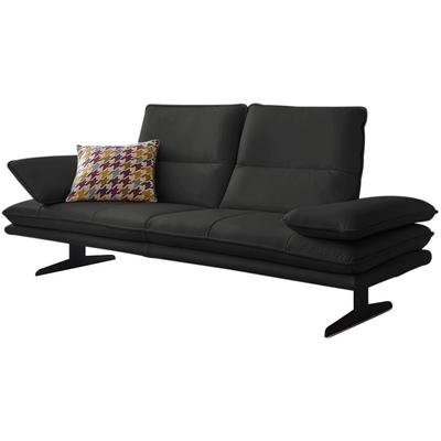 2-Sitzer W.SCHILLIG "broadway", grau (graphit z59), B:216cm H:94cm T:96cm, Longlife Xtra-Leder Z59: Glattleder mit modischer Prägung. Hautstärke 0, 9 - 1, 1 mm, Sofas, Sitztiefenverstellung, Kopfteil- & Seitenteilverstellung, Breite 216cm Image