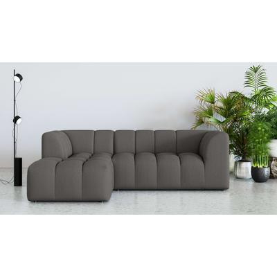 Ecksofa HOME AFFAIRE "Tuure", grau (anthrazit), B:255cm H:81cm T:177cm, 100% Polyester, Sofas, L-Form, mit Welllenunterfederung Image
