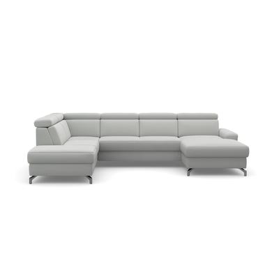 Wohnlandschaft SIT & MORE "Scarlett U-Form", grau (hellgrau), B:333cm T:226cm, Sofas, inklusive Kopfteilverstellung, wahlweise mit Bettfunktion, Bettkasten Image