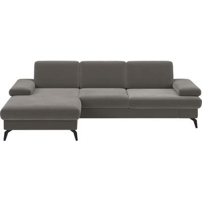 Ecksofa SIT & MORE "Morris L-Form, inkl. Sitztiefenverstellung", braun (schlamm), B:275cm H:82cm T:171cm, 100% Polyester, Sofas, wahlweise mit Armteilverstellung, Bettfunktion & Bettkasten Image