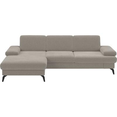 Ecksofa SIT & MORE "Morris L-Form, inkl. Sitztiefenverstellung", beige, B:275cm H:82cm T:171cm, 100% Polyester, Sofas, wahlweise mit Armteilverstellung, Bettfunktion & Bettkasten Image