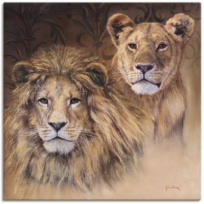 Wandbild ARTLAND "Löwen", braun (farbe bild(er): braun), B:40cm H:40cm, Bilder, als Alubild, Outdoorbild, Leinwandbild, Poster, Wandaufkleber Image