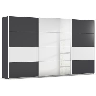 Schwebetürenschrank RAUCH "Schwebetürenschrank Kleiderschrank Schrank Garderobe CORTONA", grau (graumetallic, alpinweiß), B:360cm H:210cm T:62cm, Holzwerkstoff, Schränke, inkl. Inneneinteilung, 2 Stoffboxen und zusätzlichen Einlegeböden Image