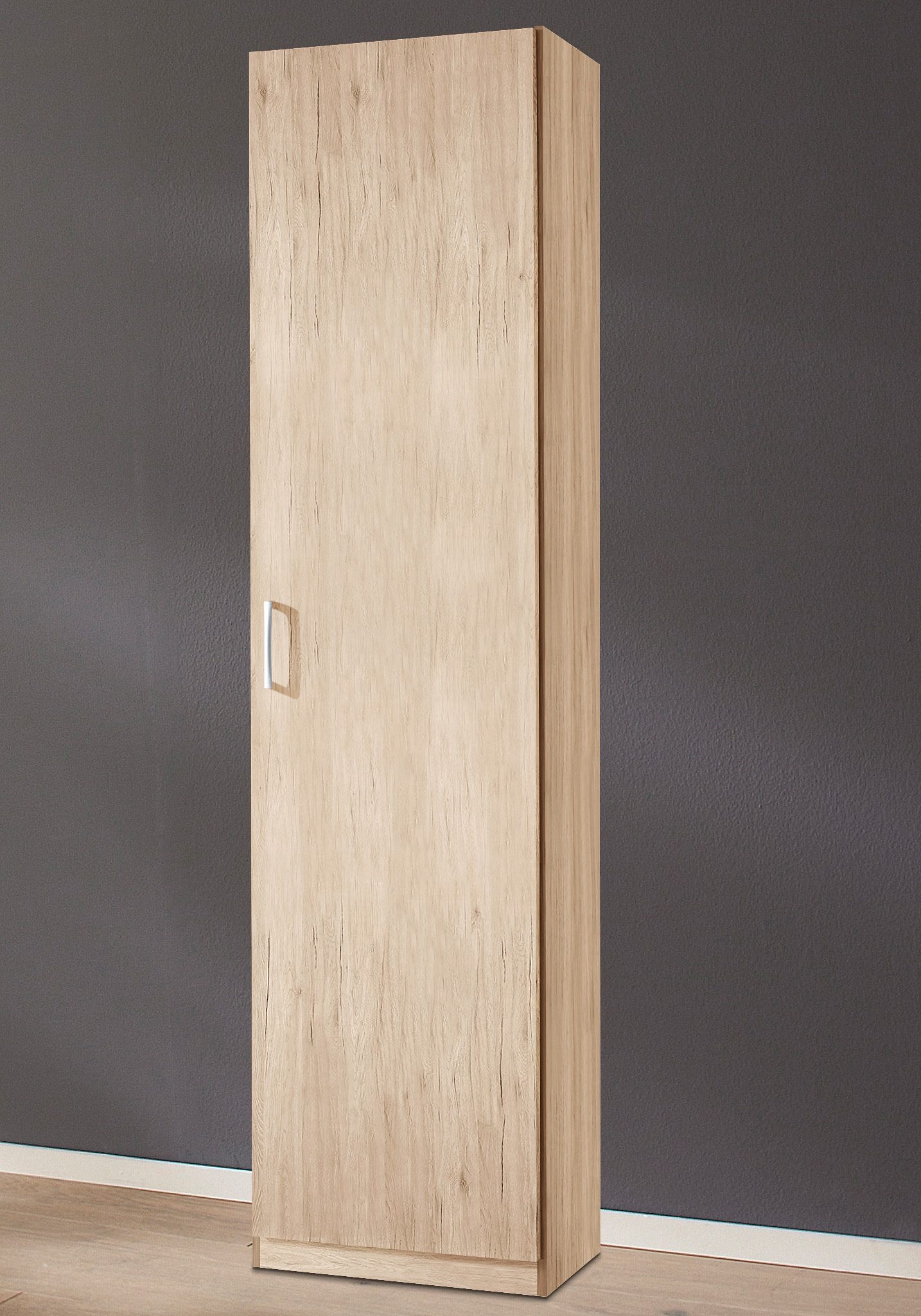 Kleiderschrank PRIESS "Bilbao", braun (struktureichefarben hell), B:48cm H:193cm T:54cm, Holzwerkstoff, Schränke, Kleiderschrank Drehtürenschrank, Türanschlag links oder rechts Image