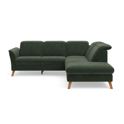 Ecksofa SIT & MORE "Romero L-Form", grün (jungle), B:250cm H:91cm T:220cm, 90% Polyester 10%Polyamid, Sofas, wahlweise mit oder ohne TV-Funktion, Bettfunktion, Bettkasten Image