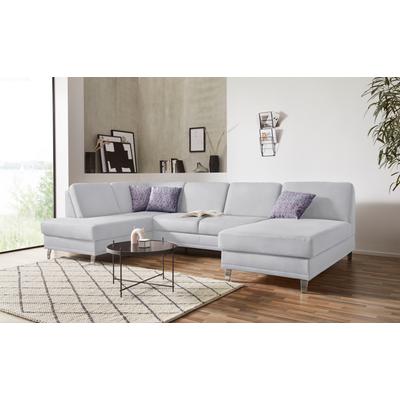 Wohnlandschaft SIT & MORE "Clio U-Form", silber, B:319cm H:89cm T:190cm, Sofas, wahlweise mit Bettfunktion und Bettkasten, inklusive Federkern Image