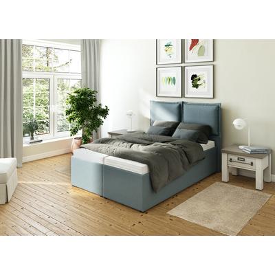 Polsterbett MAINTAL "Lyara", blau (petrol), B:147cm L:215cm, Struktur fein (100% Polyester), Betten, wahlweise ohne Matratze oder mit 3 Matratzenarten zur Auswahl Image