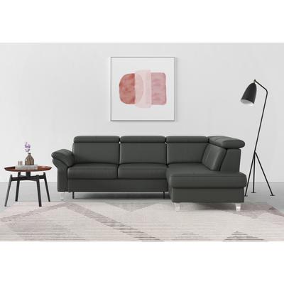 Ecksofa SIT & MORE "Arngast L-Form", grau (anthrazit), B:245cm H:84cm T:194cm, Sofas, inklusive Kopfteilverstellung und Federkern Image