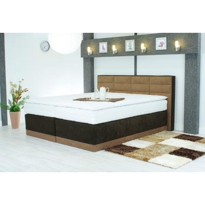 Boxspringbett, braun (braun, dunkelbraun), B:104cm L:216cm, Bezug von Kopfteil und seitliche Einfassung von Unterbau aus kuschelweichem und strapazierfähigem Microfaser (100% Polyester), Bezug der Obermatratze: 100% Polyester, Diolenwatte und Vlies... Image