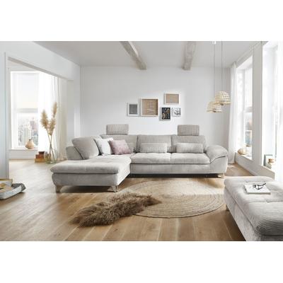 Ecksofa DIE PLANBAR "MP-IN14007 L-Form", beige (ecru), B:306cm H:84cm T:197cm, 100% Polyester, Sofas, wahlweise mit Bettfunktion und verstellbaren Kopfstützen, in Cord Image