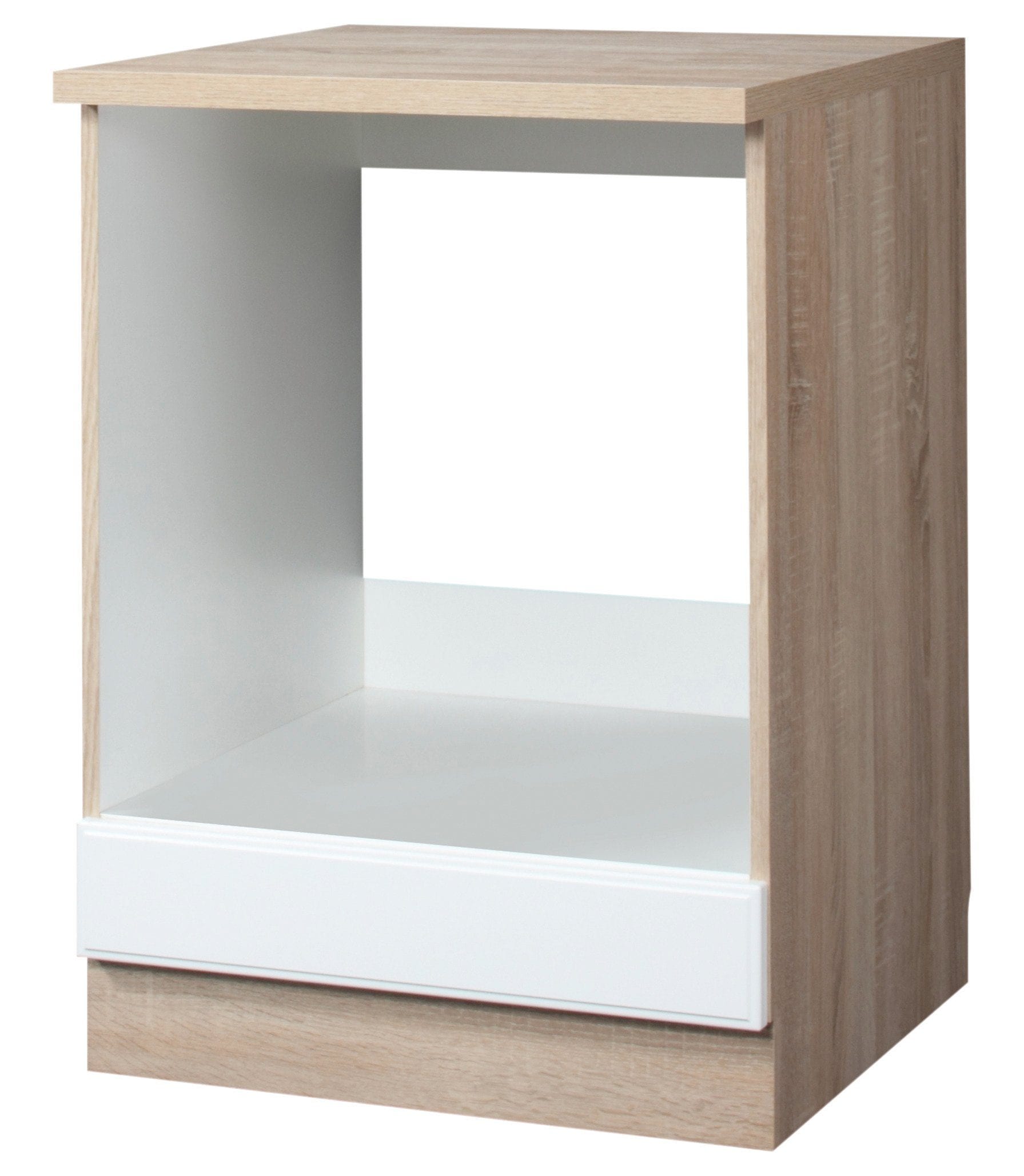 Herdumbauschrank WIHO KÜCHEN "Tilda", weiß (front: kassette weiß, korpus und arbeitsplatte: sonoma eiche), B:60cm H:85cm T:58cm, Schränke, Herdumbauschrank