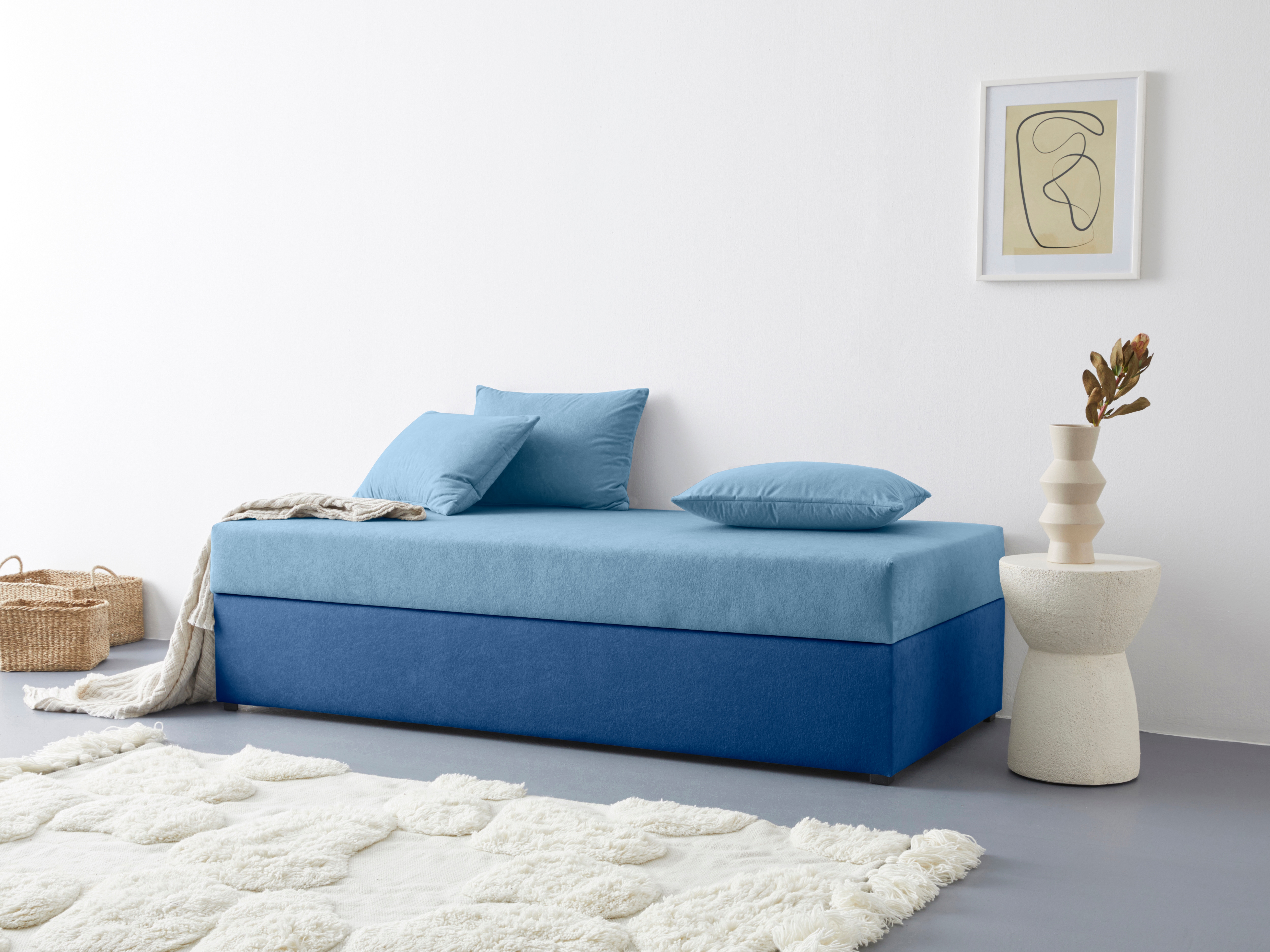 Polsterliege MAINTAL "Diana", blau, B:93cm L:203cm, Komplettbetten Image