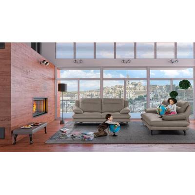 2-Sitzer CALIA ITALIA "Cezanne, italienisches Design trifft erstklassigen Sitzkomfort, Leder", grau (1521 taupe scuro), B:180cm H:90cm T:109cm, Sofas, Edles Designsofa in besonders langlebigen & pflegeleichten Lederarten Image