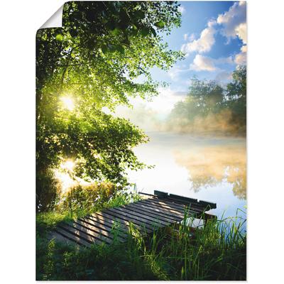 Wandbild ARTLAND "Angelsteg am Morgen", grün (farbe bild(er): grün), B:60cm H:80cm, Bilder, als Alubild, Outdoorbild, Leinwandbild, Poster, Wandaufkleber Image