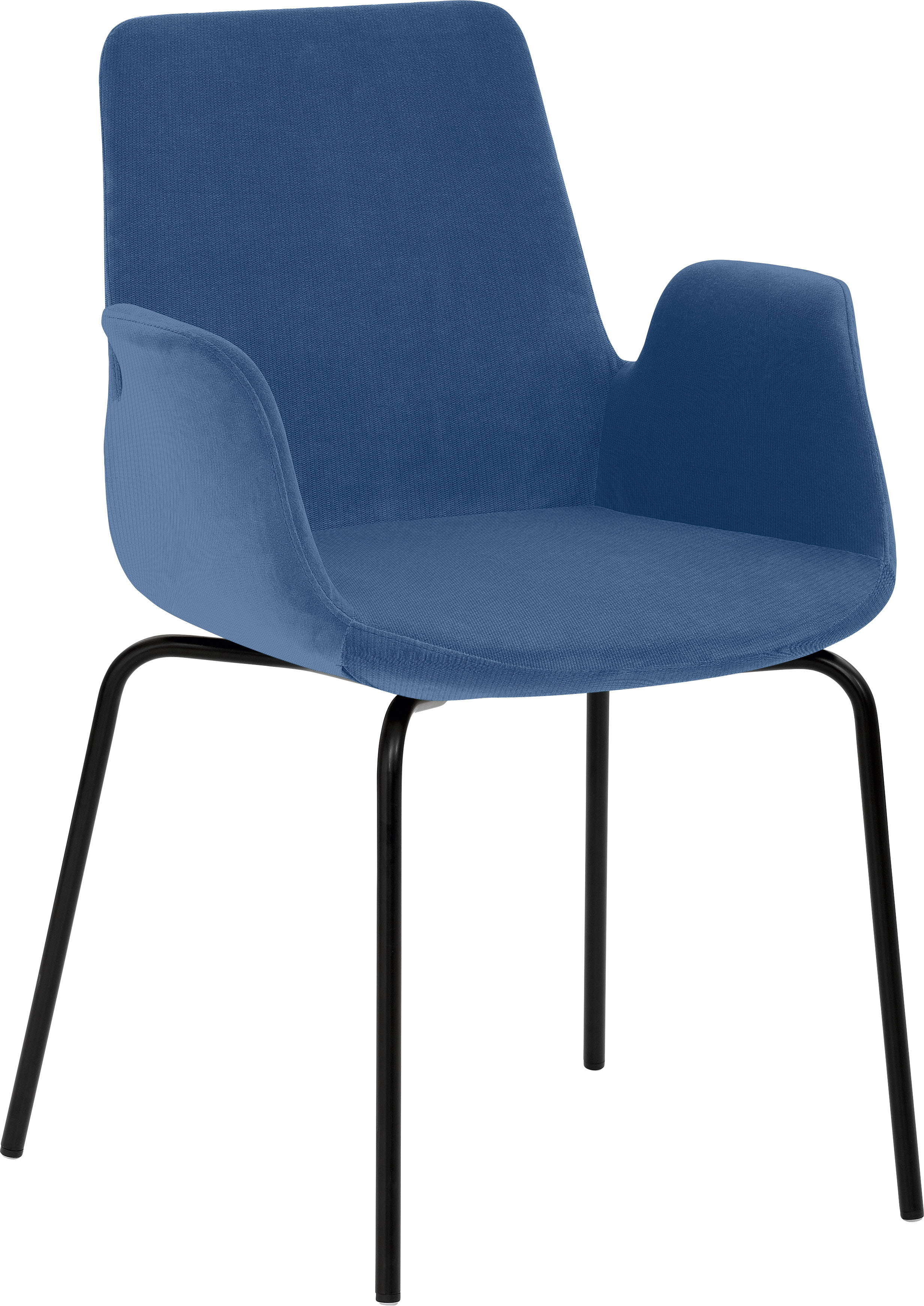 Bürostuhl MAYER SITZMÖBEL "Sessel myHELIOS", blau (blau, schwarz), B:58cm H:86cm T:59cm, Metall, Polyester, Stühle, Esszimmerstuhl