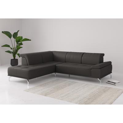 Ecksofa PLACES OF STYLE "Caluna", grau (antrazit), B:274cm H:81cm T:235cm, Sofas, Inkl.Sitztiefenverstellung, wahlweise mit Kopf- und Armteilverstellung Image