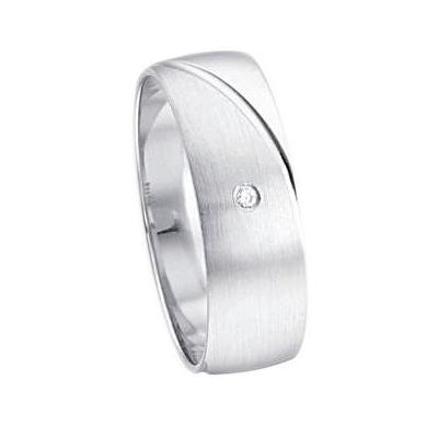Trauring FIRETTI "Schmuck Geschenk Gold Hochzeit Ehering Trauring "LIEBE" Gr. 22, weiß (weißgoldfarben), Fingerringe, 22, 0,01 ct SI = kleine Einschlüsse mit Brillant, Weißgold 375, 6mm, Made in Germany, wahlweise mit oder ohne Brillant Image