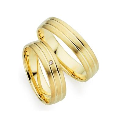 Trauring PHÖNIX "Schmuck Geschenk Gold 333 Trauring Ehering LIEBE versch. Varianten" Gr. 62, gold (gelbgoldfarben), Fingerringe, 62, ohne Brillant, Gelbgold 333, 5,0mm, Made in Germany, wahlweise mit oder ohne Brillant Image