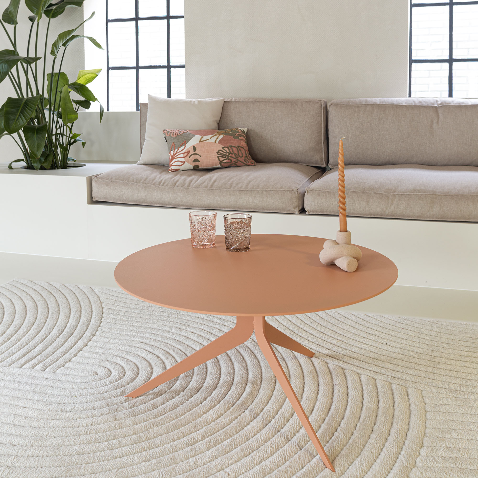Couchtisch SPINDER DESIGN "DALEY", orange (clay terra, clay terra, clay terra, clay terra, clay terra, clay terra), B/H/T: 78cm x 40cm x 78cm, Tische, Couchtisch, Couchtisch aus Stahl