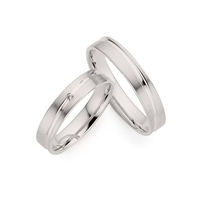 Trauring PHÖNIX "Schmuck Geschenk Silber 925 Trauring Ehering LIEBE versch. Varianten" Gr. 56, silber (silberfarben), Fingerringe, Damen, 56, 0,01 ct SI = kleine Einschlüsse mit Brillant, Silber 925 (Sterlingsilber), 4mm, Made in Germany - wahlweise... Image