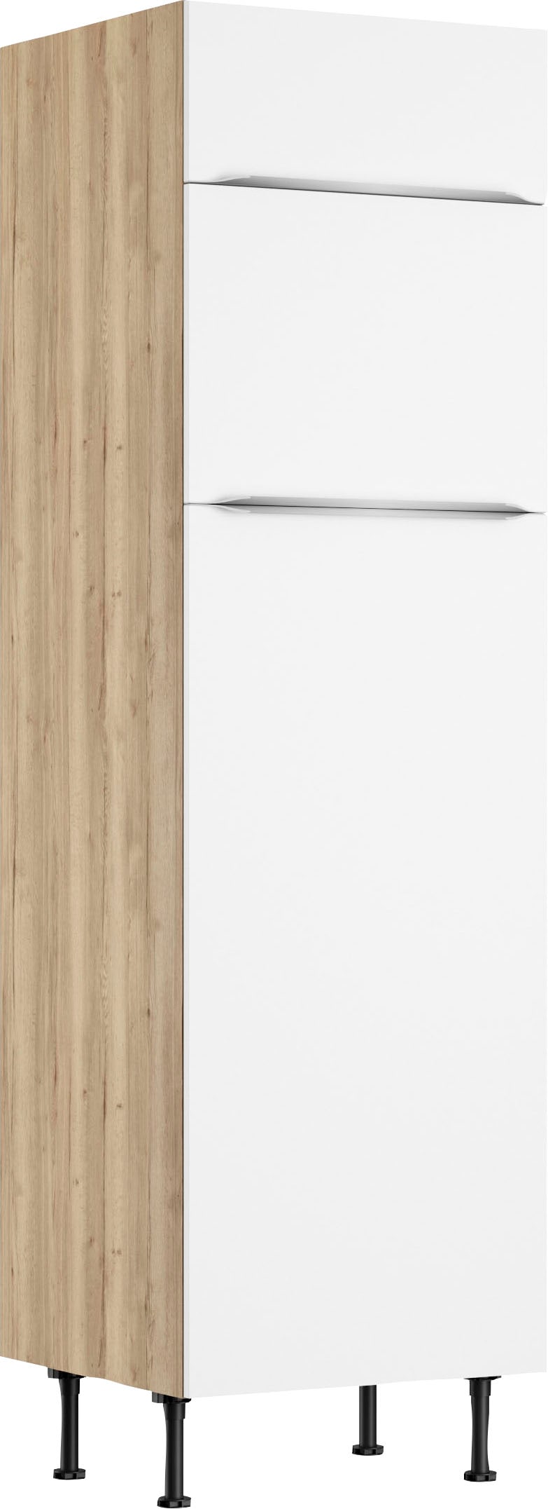 Kühlumbauschrank OPTIFIT "Aken", weiß (weiß, wildeiche nachbildung), B:60cm H:211,8cm T:58,4cm, Schränke Image