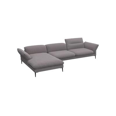 Ecksofa FLEXLUX "Salino, Funktionssofa mit Recamiere, Relaxsofa, Ecksofa", braun (latte), B:340cm H:88cm T:182cm, 100% Polyester, Sofas, Sofa mit Arm- und Kopfteil-Verstellungen, Kaltschaum & Stahl-Wellen Image