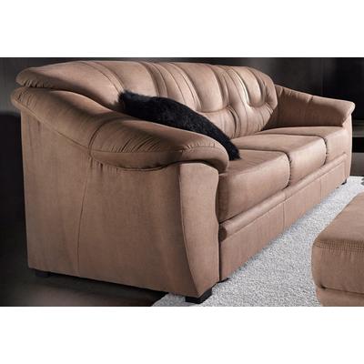 3-Sitzer SIT & MORE "Safira", braun, B:198cm H:90cm T:90cm, NaturLeder (in Sitz und Rücken, Korpus in passendem Kunstleder), Luxus-Microfaser, Luxus-Kunstleder, Primabelle-Microfaser, Sofas, inklusive komfortablem Federkern, wahlweise mit Bettfunktion Image