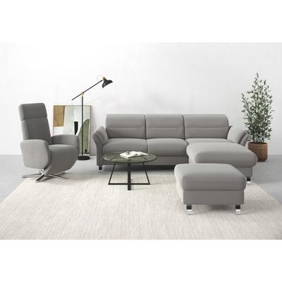 Ecksofa SIT & MORE "Grenoble L-Form mit Federkern", grau, B:251cm H:85cm T:161cm, Sofas, wahlweise mit Bettfunktion, Bettkasten, Arm- und Kopfteilverstellung Image