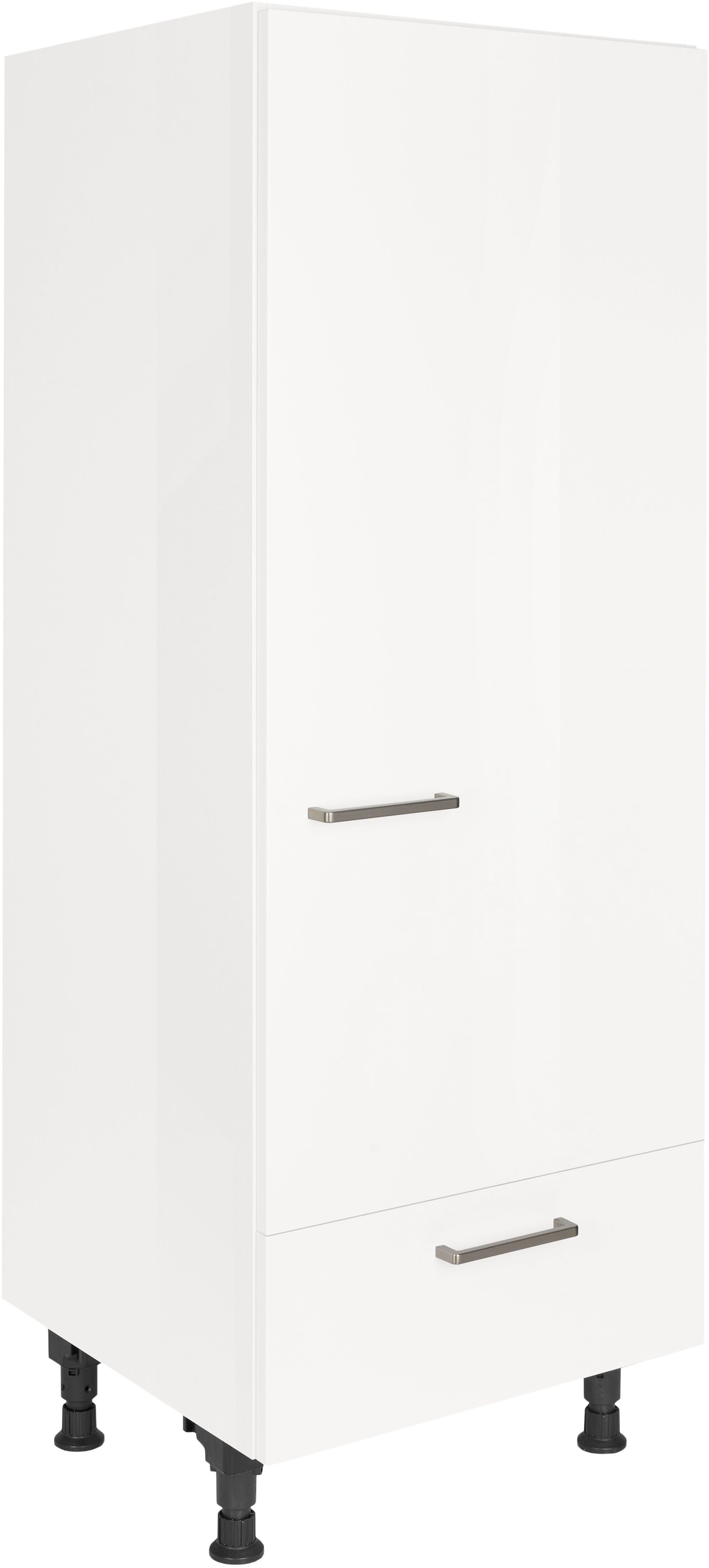 Kühlumbauschrank NOBILIA ""Flash", Ausrichtung wählbar, mit Schubkasten", weiß (front: lacklaminat alpinweiß hochglanz, korpus: alpinweiß glanz), B:60cm H:167,8cm T:58,3cm, Schränke, vormontiert, Breite/Höhe: 60/167,8 cm