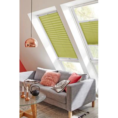 Dachfensterplissee SUNLINES "Classic Style Crepe", grün (limette, weiß), B:78cm H:100cm, Obermaterial: 100% Polyester, Plissees, mit Führungsschienen Image